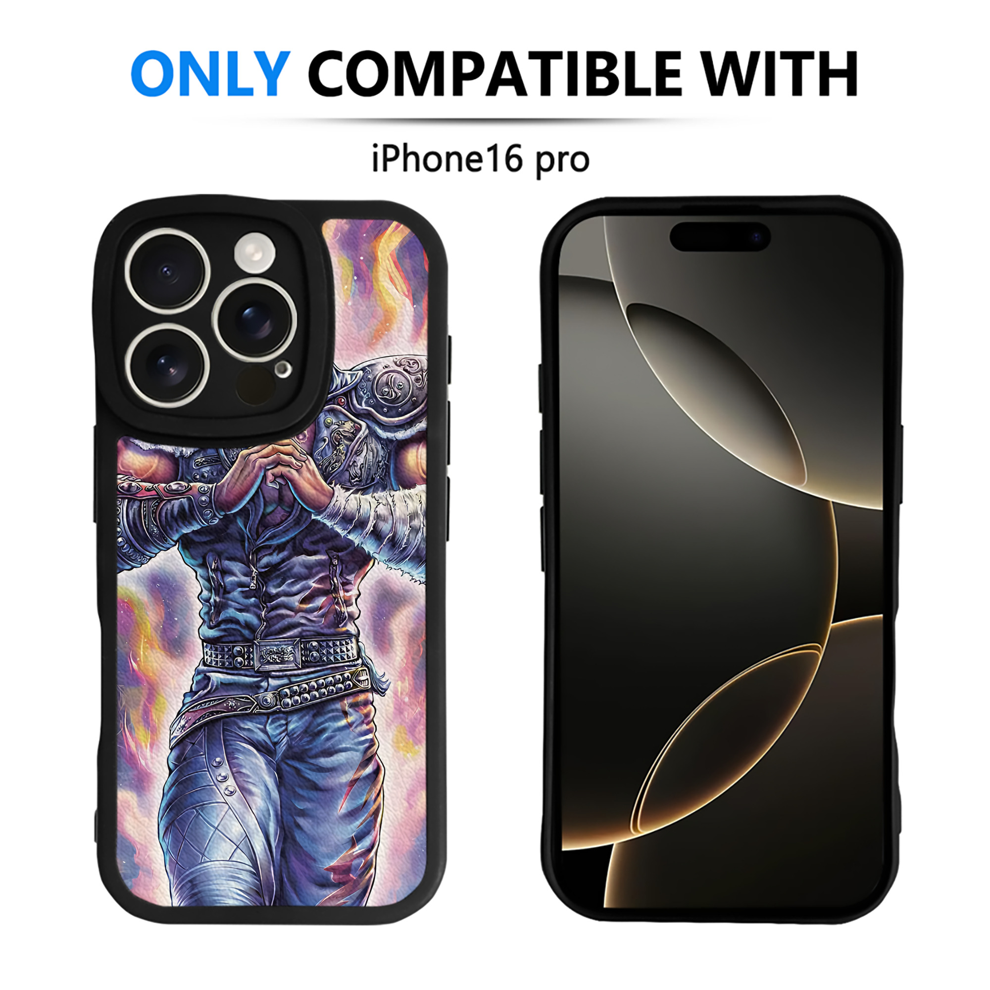 （画像用） 北斗の拳 Fist of the North Star 【iPhone 16シリーズ対応】シリコンスマホケース（レザー調） 材質：シリコン